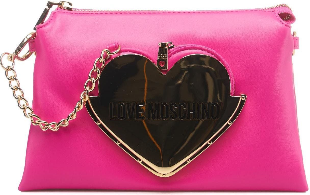 Love Moschino Shoulder bag with logo applique Roze