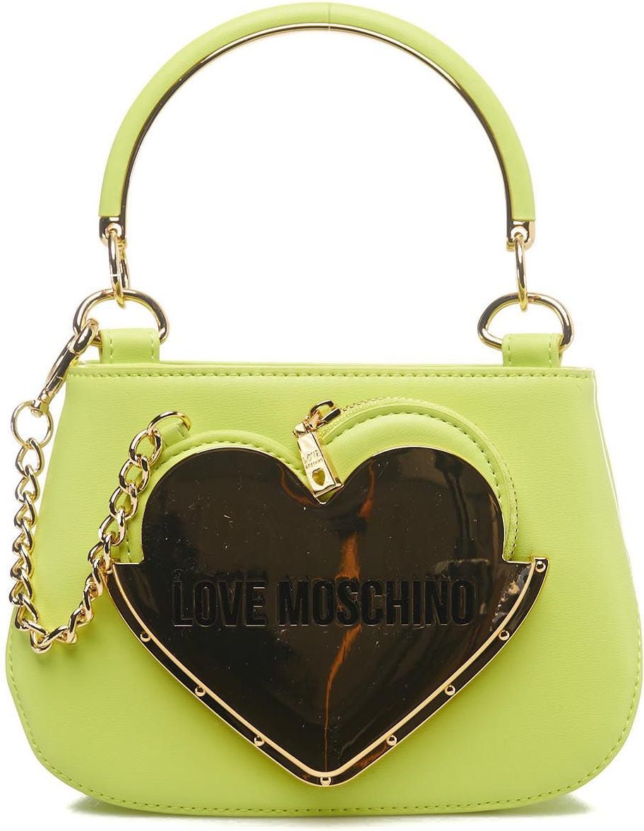 Love Moschino Mini bucket bag with logo applique Geel