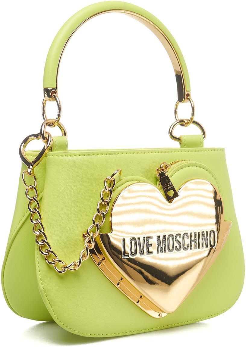 Love Moschino Mini bucket bag with logo applique Geel
