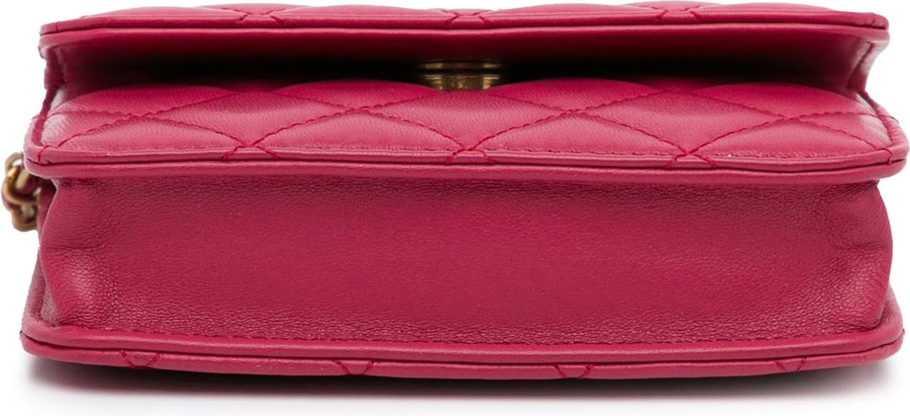 Chanel Mini CC Matelasse Pearl Crush Lambskin Crossbody Bag Roze