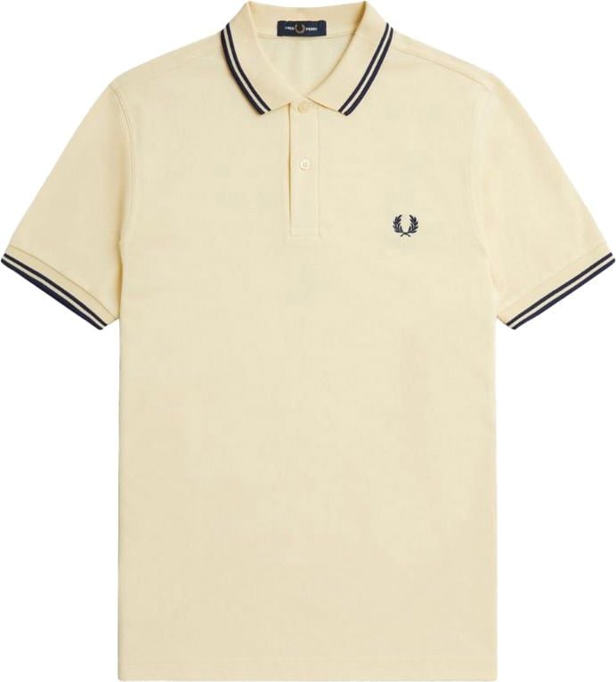 Fred Perry Fred Perry Twin Tipped Polo Ice Cream/French Navy Blauw