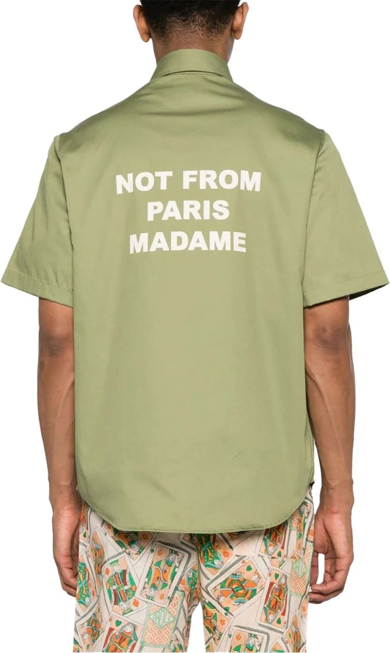 Drôle de Monsieur la chemise slogan darkgreen Groen