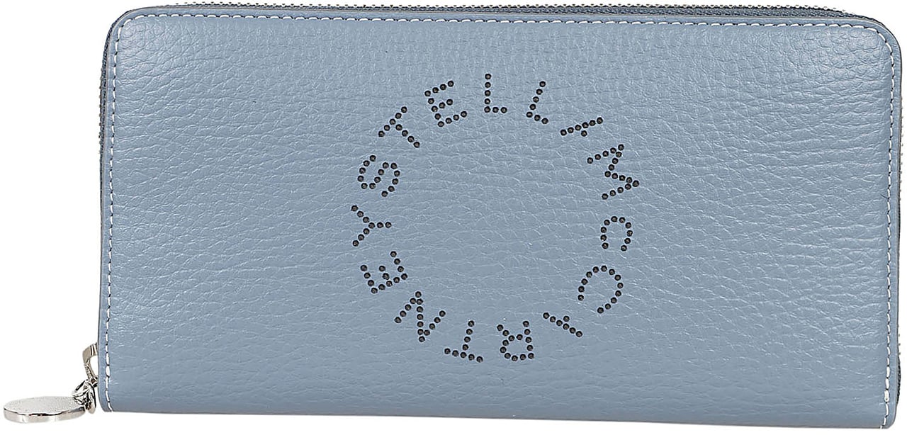 Stella McCartney zip wallet embossed grainy mat Grijs