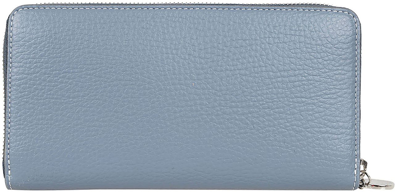 Stella McCartney zip wallet embossed grainy mat Grijs