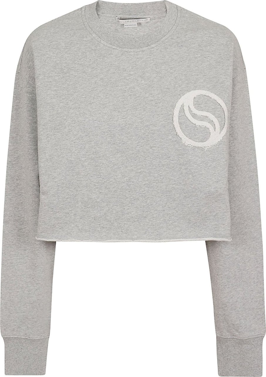 Stella McCartney logo patch cropped sweatshirt Grijs