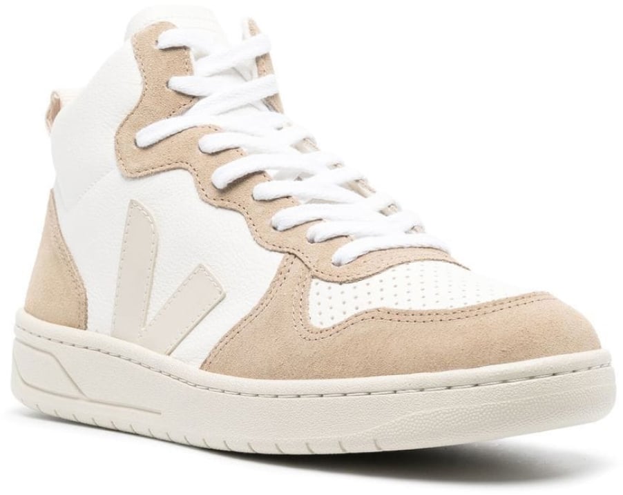 Veja V-15 Chromefree Leather Sneakers Wit