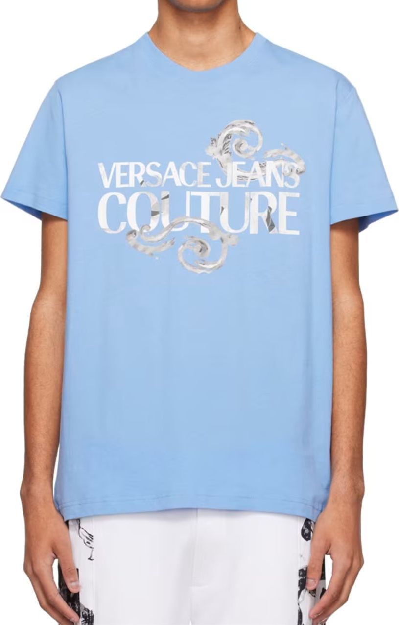 Versace Jeans Couture Versace Jeans Couture T-Shirt Logo Watercolor Bonnie Light Blue Blauw