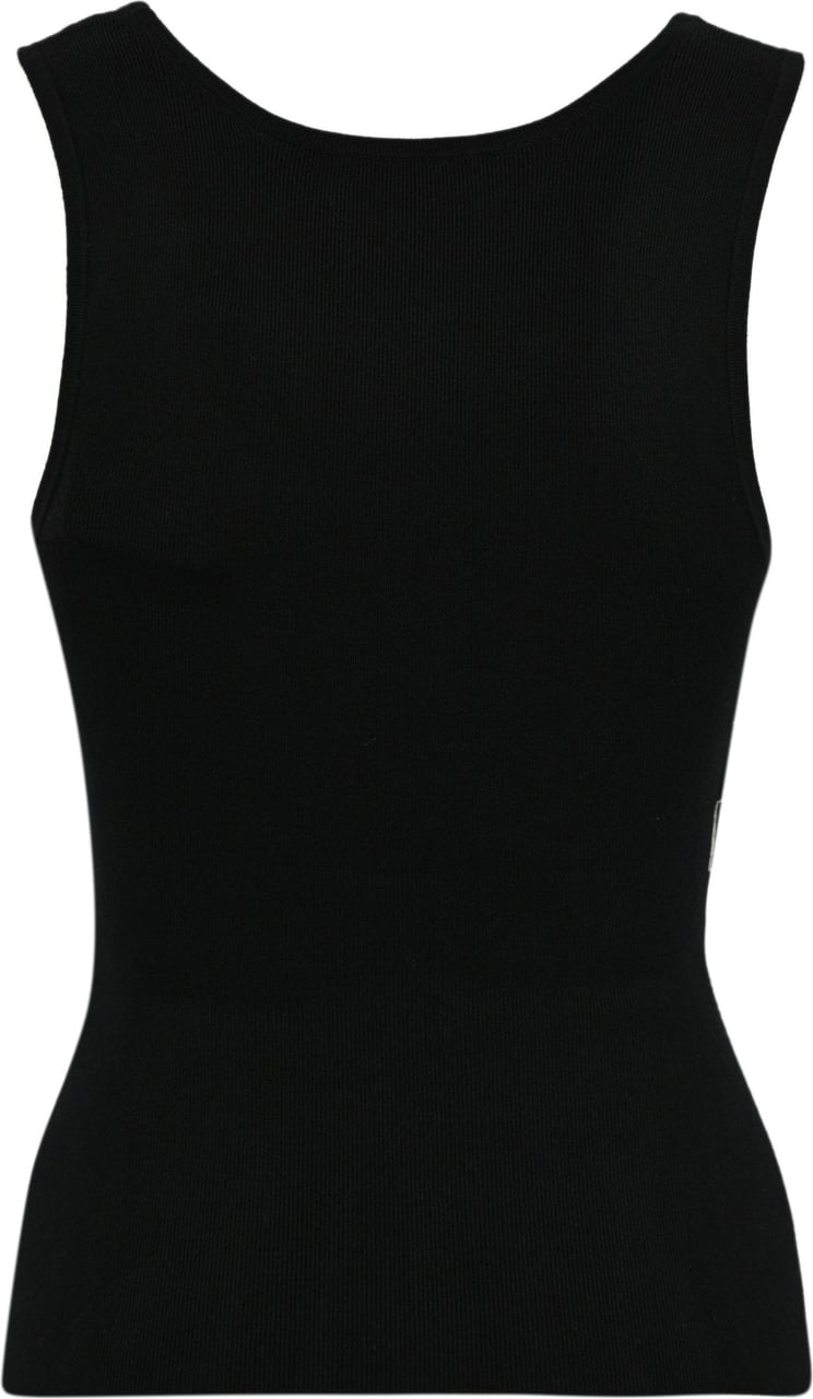 Elisabetta Franchi Black Top With Logo Black Zwart