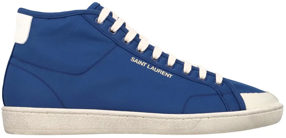 Saint Laurent Sl/39 Court Classic Logo Mid-top Sneakers Blauw