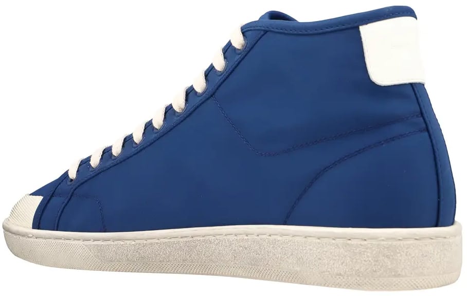 Saint Laurent Sl/39 Court Classic Logo Mid-top Sneakers Blauw