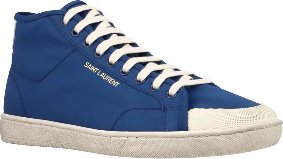 Saint Laurent Sl/39 Court Classic Logo Mid-top Sneakers Blauw
