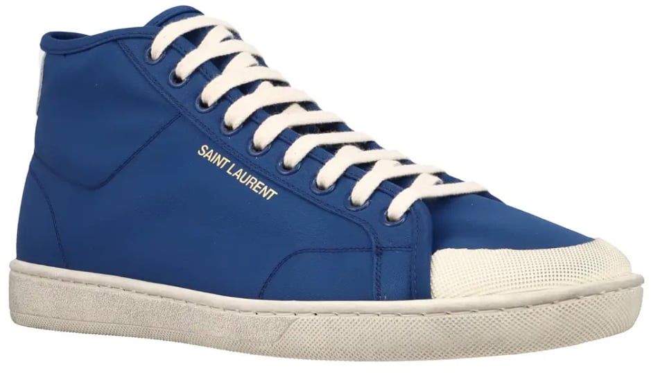 Saint Laurent Sl/39 Court Classic Logo Mid-top Sneakers Blauw