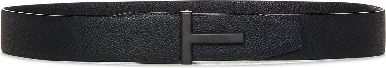 Tom Ford T Icon Grain Leather Belt Zwart