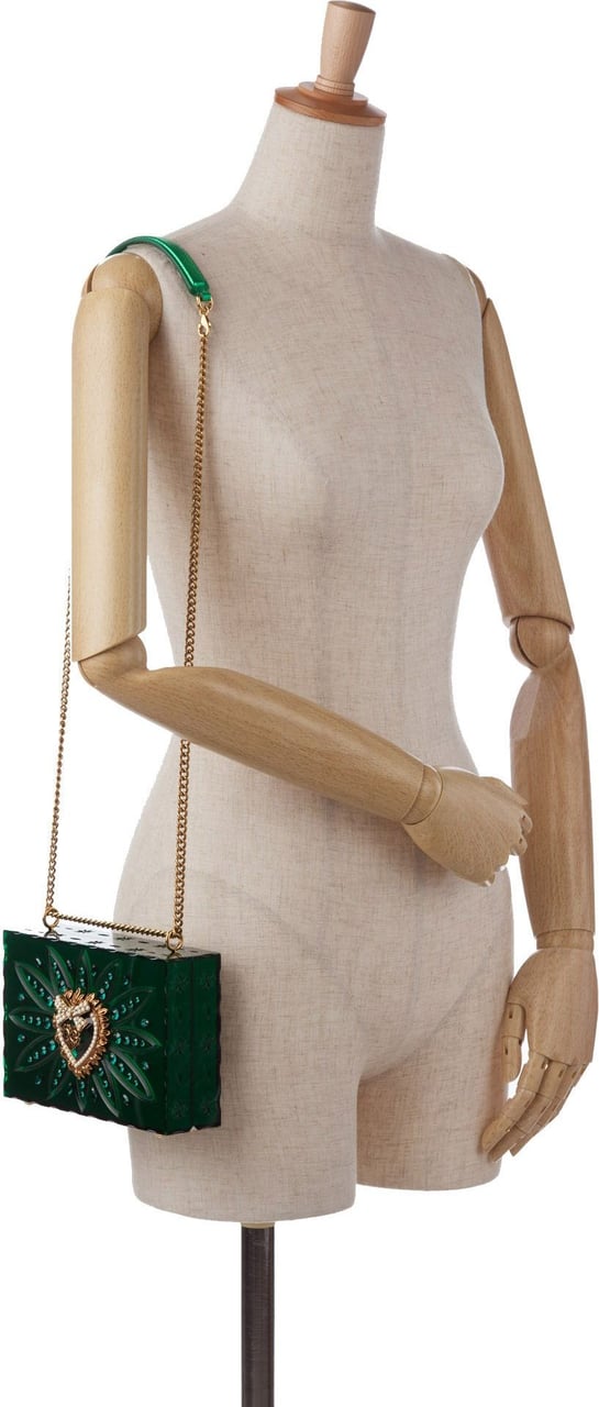 Dolce & Gabbana Plexiglass Devotion Crossbody Bag Groen