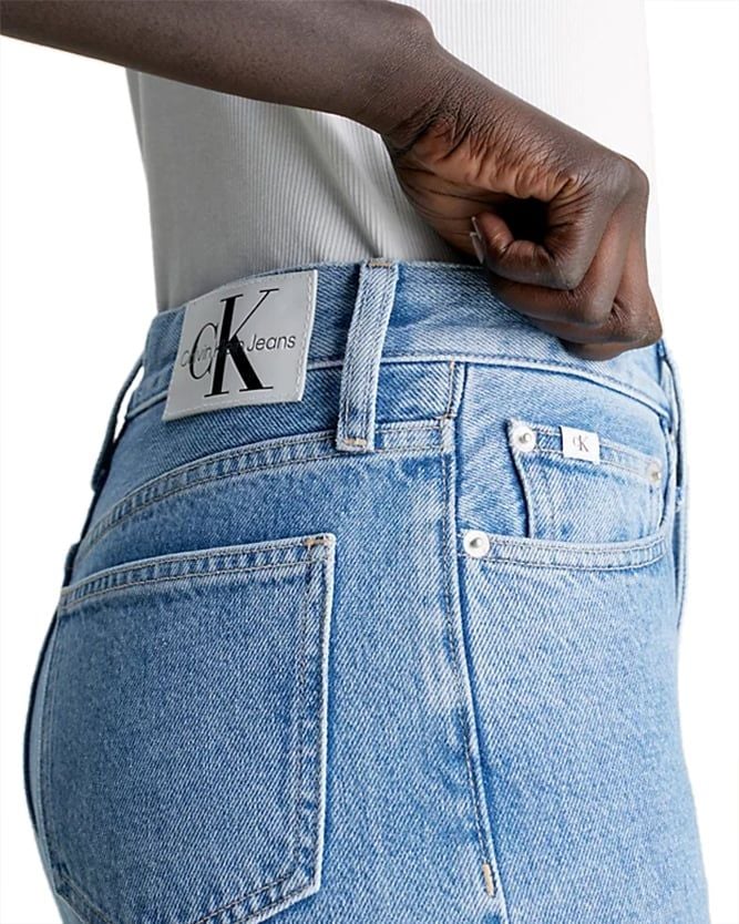 Calvin Klein High Rise Straight Jeans Blauw
