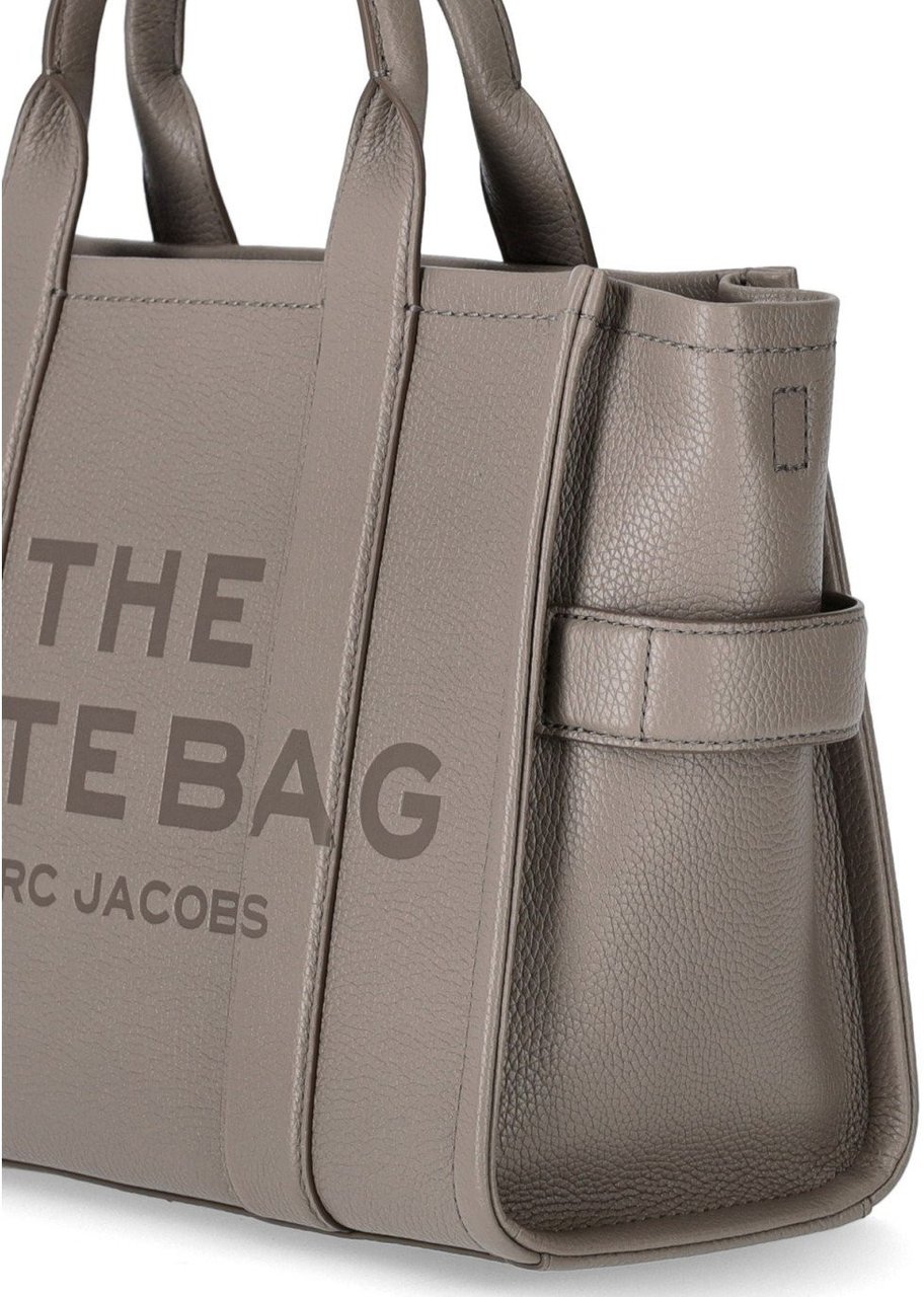 Marc Jacobs The Leather Medium Cement Handbag Gray Grijs