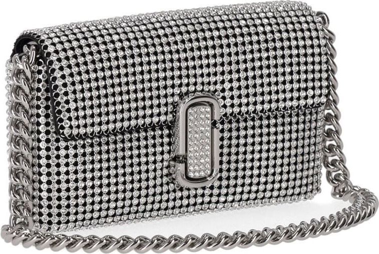 Marc Jacobs The Rhinestone J Marc Mini Crystals Bag Silver Zilver