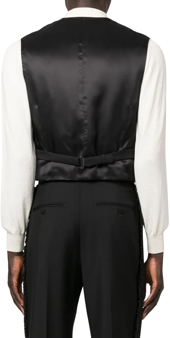 Gucci Wool Formal Vest Gilet Zwart