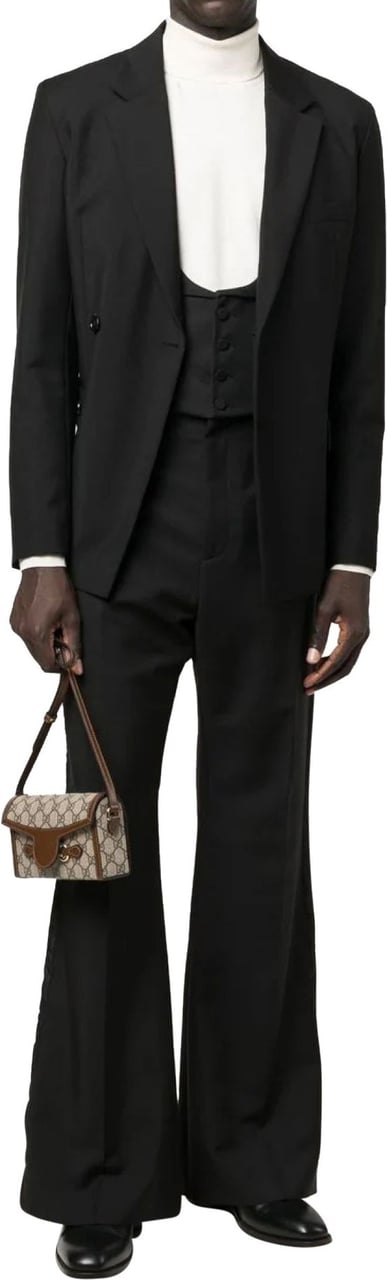 Gucci Wool Formal Vest Gilet Zwart