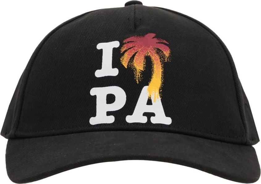 Palm Angels I Love Pa Logo Baseball Cap Zwart
