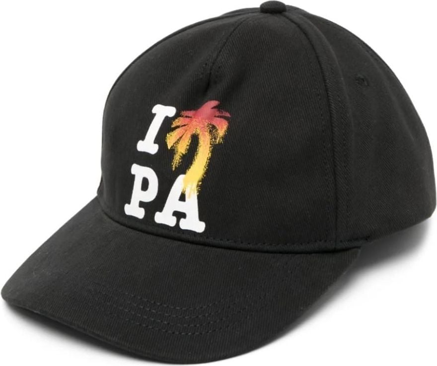 Palm Angels I Love Pa Logo Baseball Cap Zwart