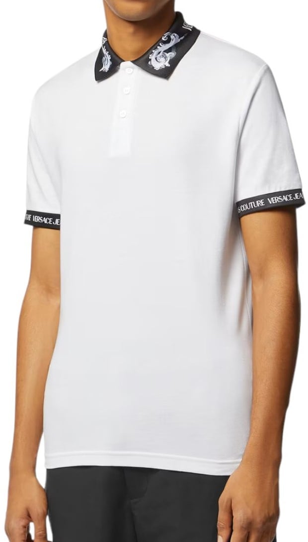 Versace Jeans Couture Versace Jeans Couture Polo Watercolor Collar White/Black Wit