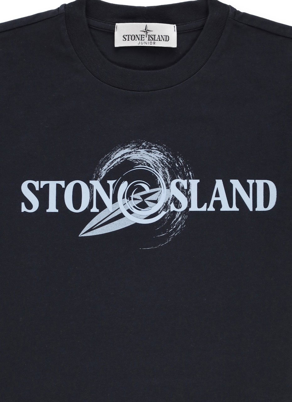 Stone Island Junior T-shirts And Polos Blue Blauw