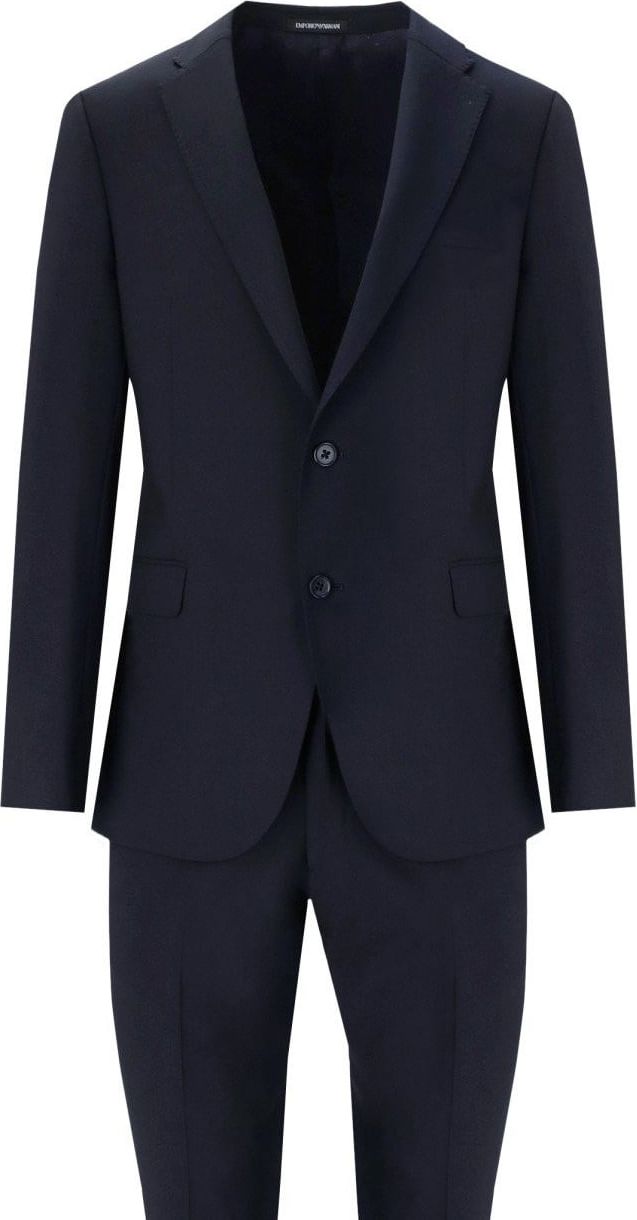 Emporio Armani Blue Single Breasted Suit Blue Blauw