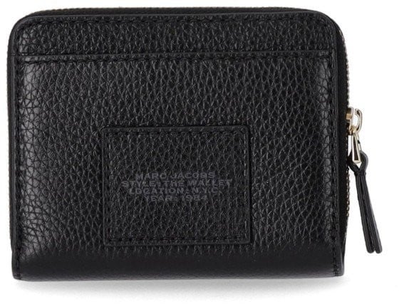 Marc Jacobs The Leather Mini Compact Black Wallet Black Zwart