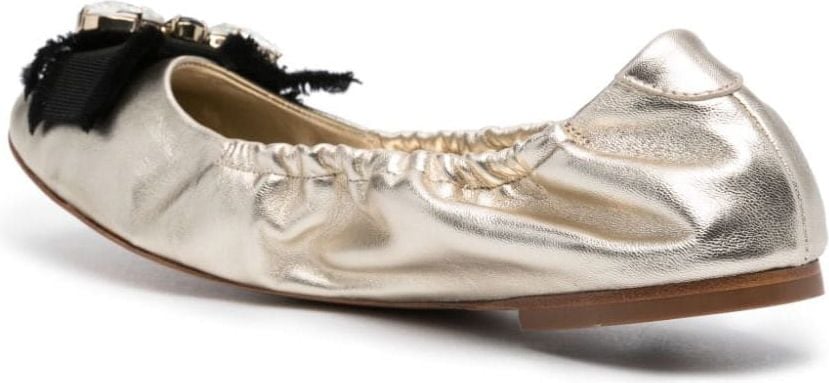 Casadei Flat Shoes Golden Gold Goud