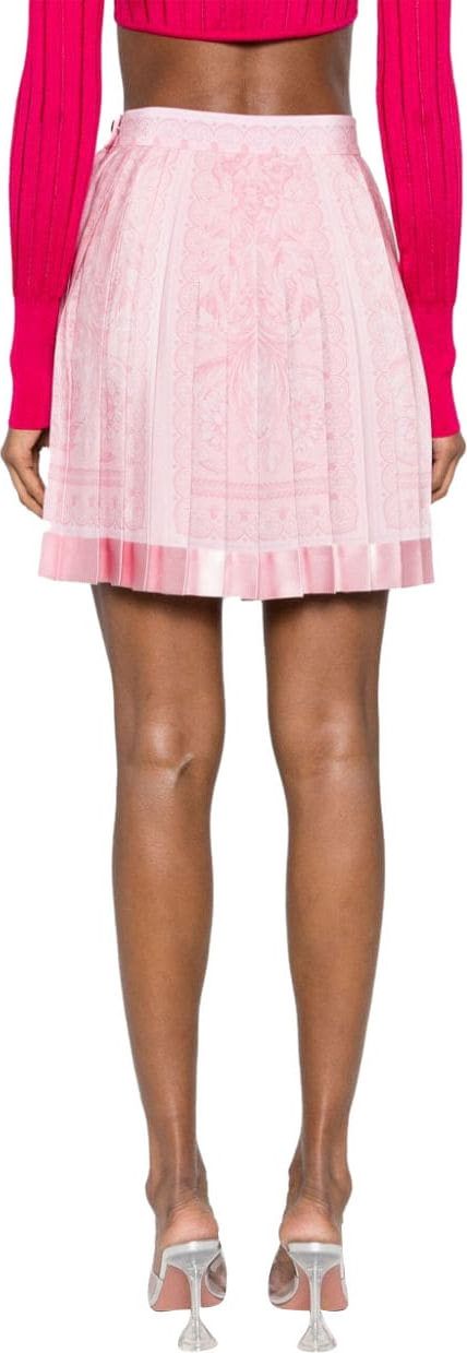 Versace Barocco Pleated Mini Skirt Roze