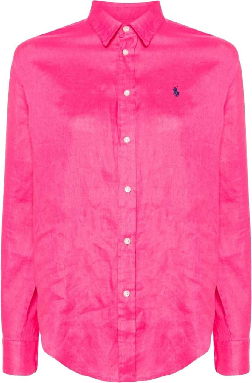Ralph Lauren long sleeve button front shirt pink Roze