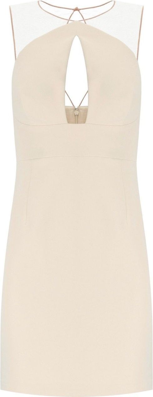 Elisabetta Franchi Butter Dress With Tulle White Wit