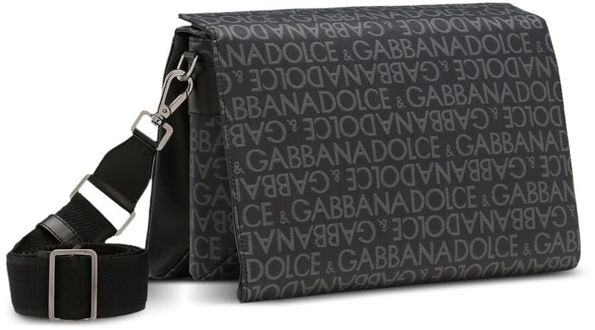 Dolce & Gabbana Allover Logo Shoulder Bag Zwart