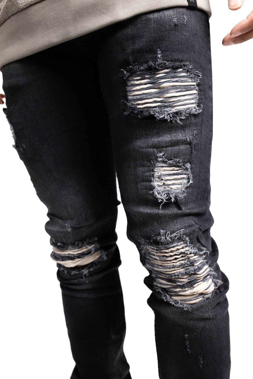 Richesse Force Deluxe Jeans Heren Zwart/Creme Zwart