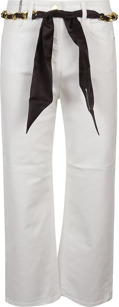 Elisabetta Franchi Jeans Ivory White Wit