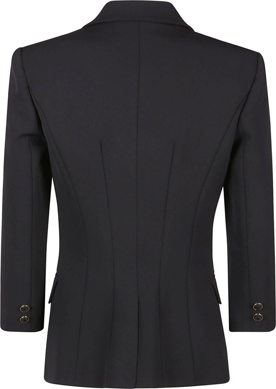 Elisabetta Franchi Double Breasted Jacket Black Zwart