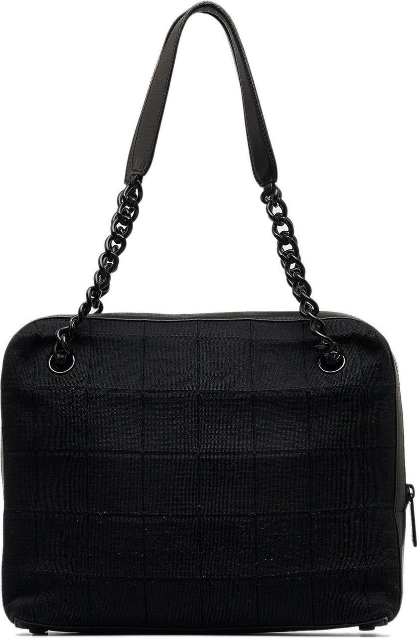 Chanel Cotton Choco Bar Shoulder Bag Zwart