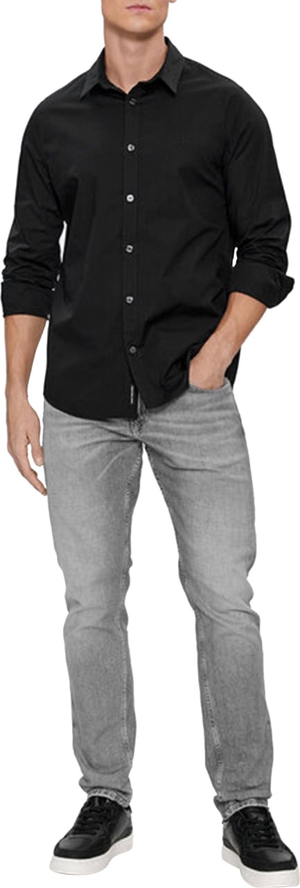 Calvin Klein Overhemd Slim Stretch Zwart