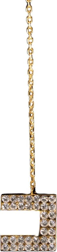 Elisabetta Franchi Pendant Earrings With Gold Rhinestone Logo Gold Goud