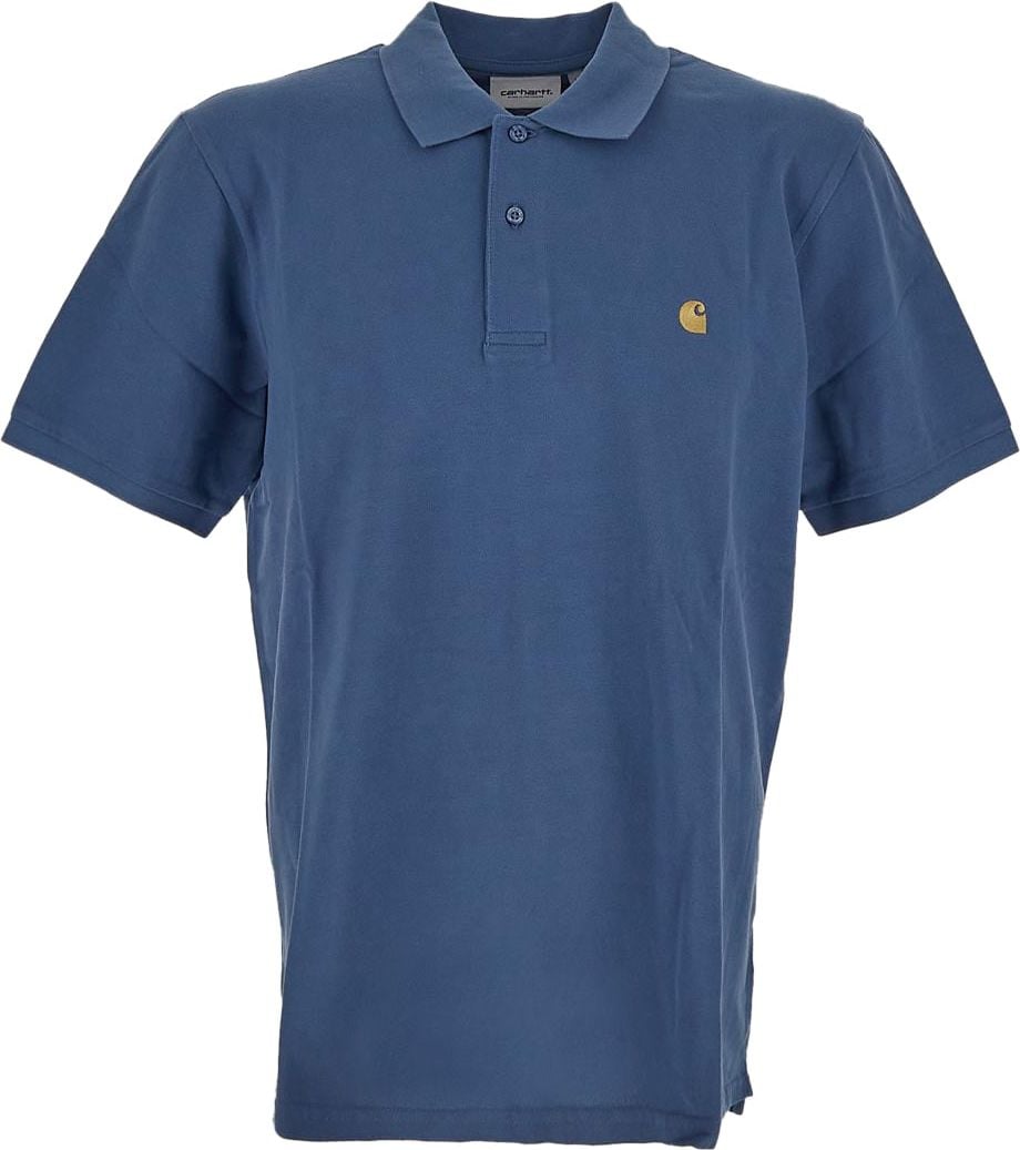 Carhartt Wip S/s Chase Pique Sorrent Polo Shirt Blue Blauw