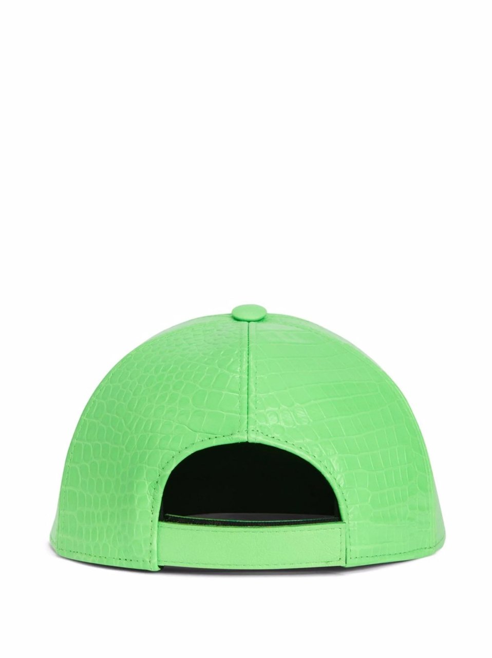 Giuseppe Zanotti Cohen Signature Logo Leather Baseball Cap Groen