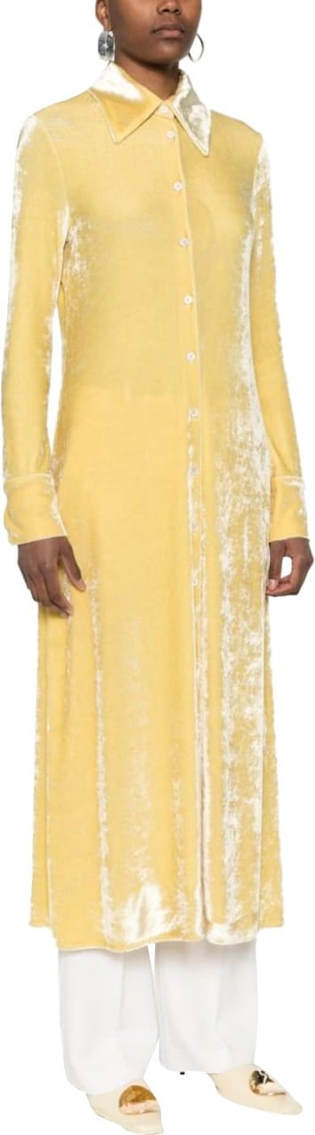 Jil Sander Dress Washed Velvet Jersey Royal Yellow Geel
