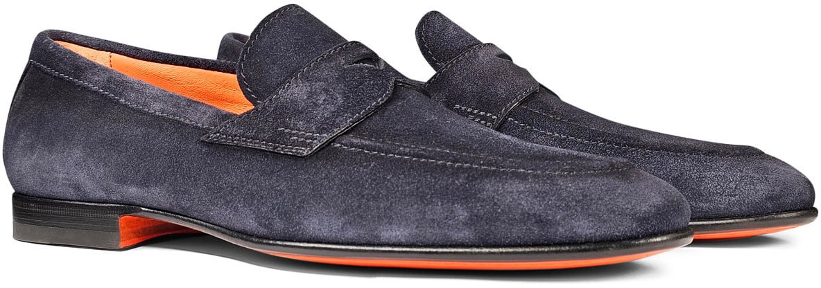 Santoni Instapschoen Blauw Blauw