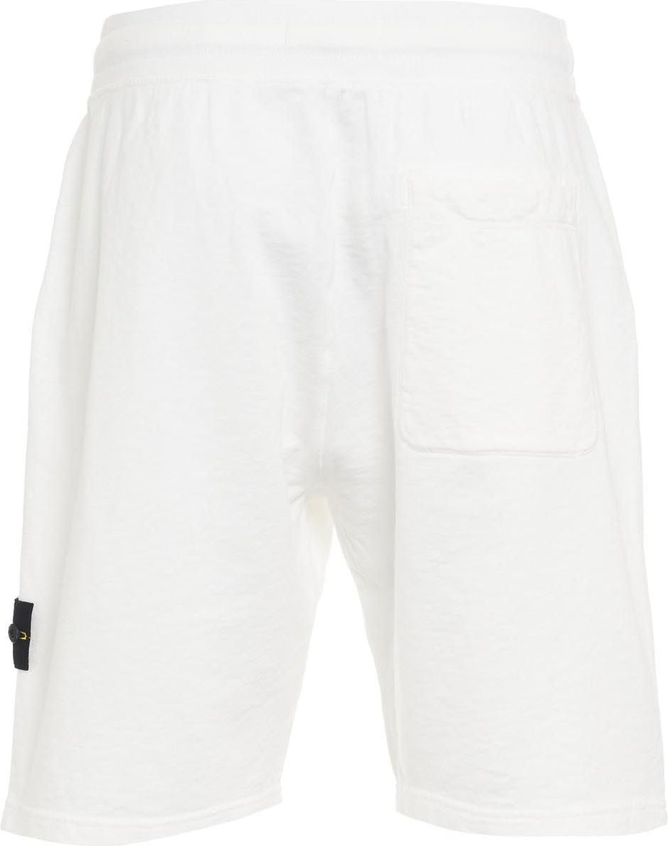 Stone Island Bermuda shorts with detachable logo Wit