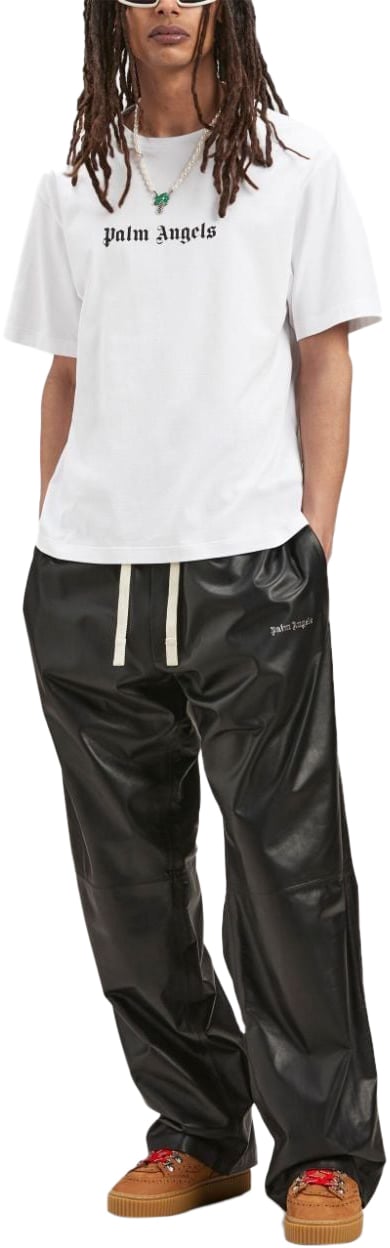 Palm Angels Logo Cotton T-shirt Zwart