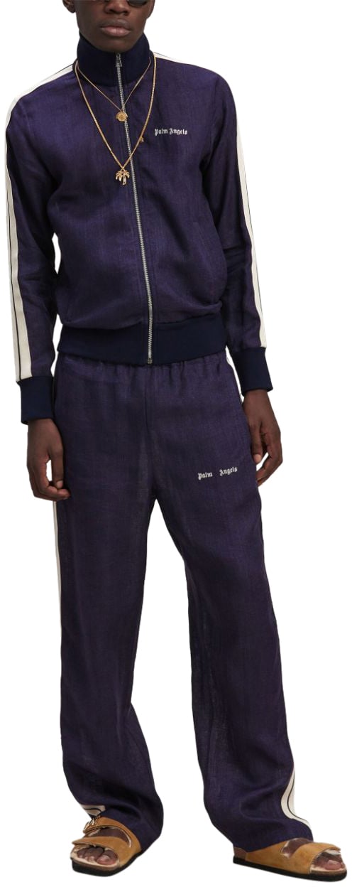 Palm Angels Felpa in Lino Blauw