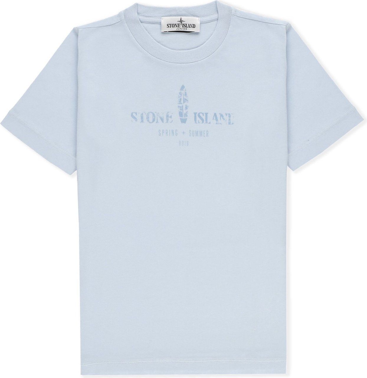 Stone Island Junior T-shirts And Polos Light Light Blue Blauw