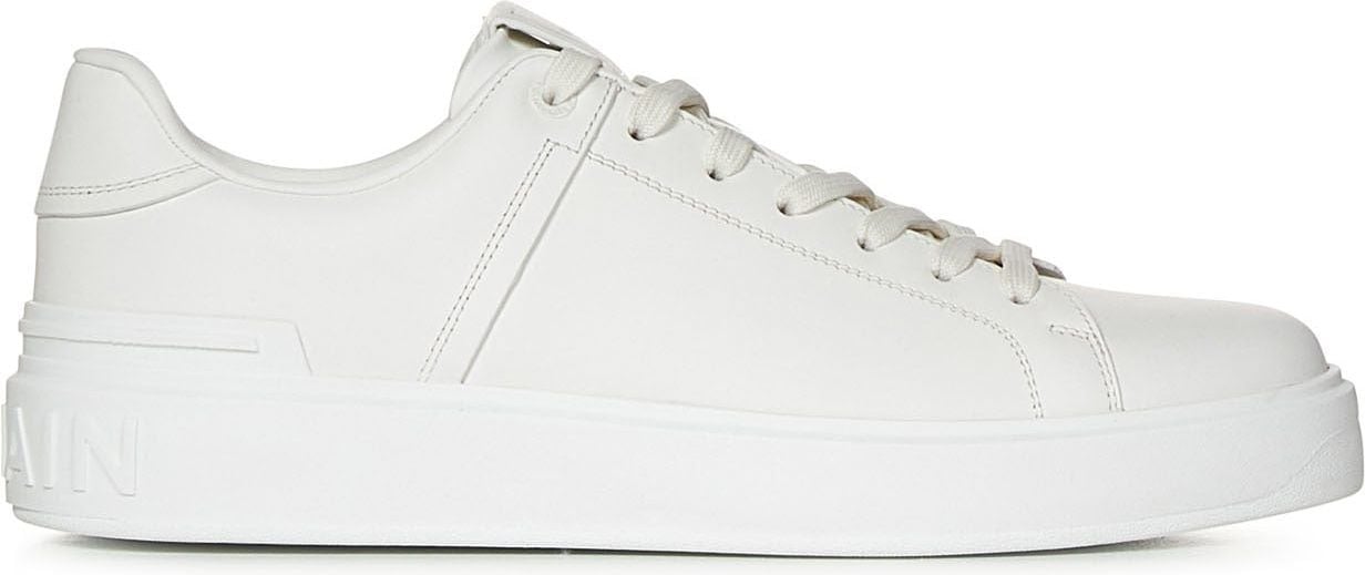 Balmain Low Top Lace Up Sneakers Wit