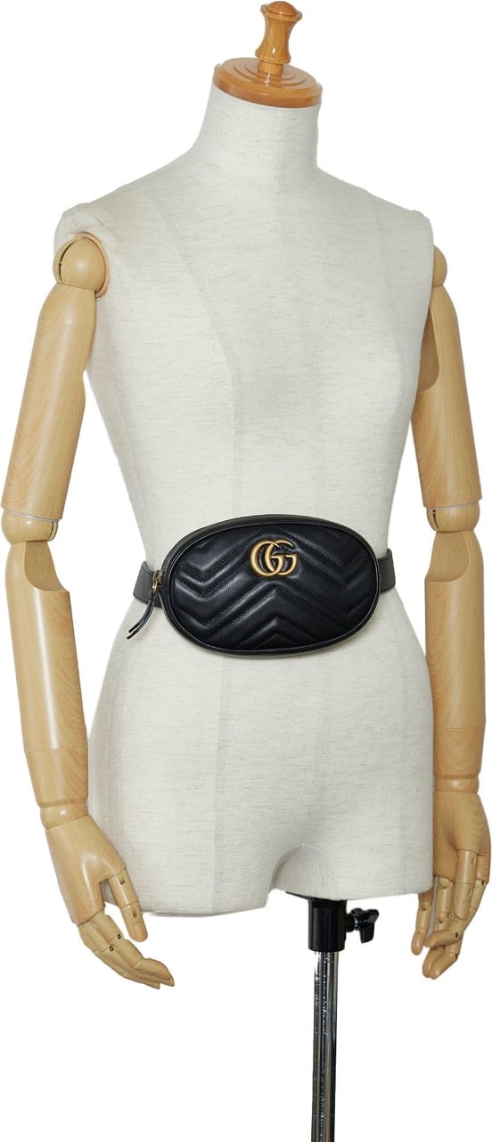 Gucci Gg Marmont Matelasse Belt Bag Zwart
